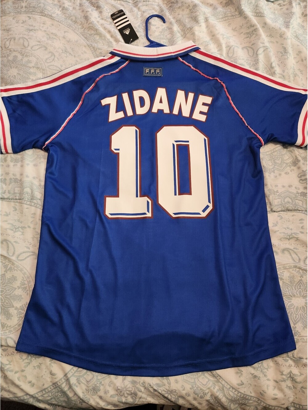 France 1998/1999 Zidane World Cup Home Soccer Jersey Size L